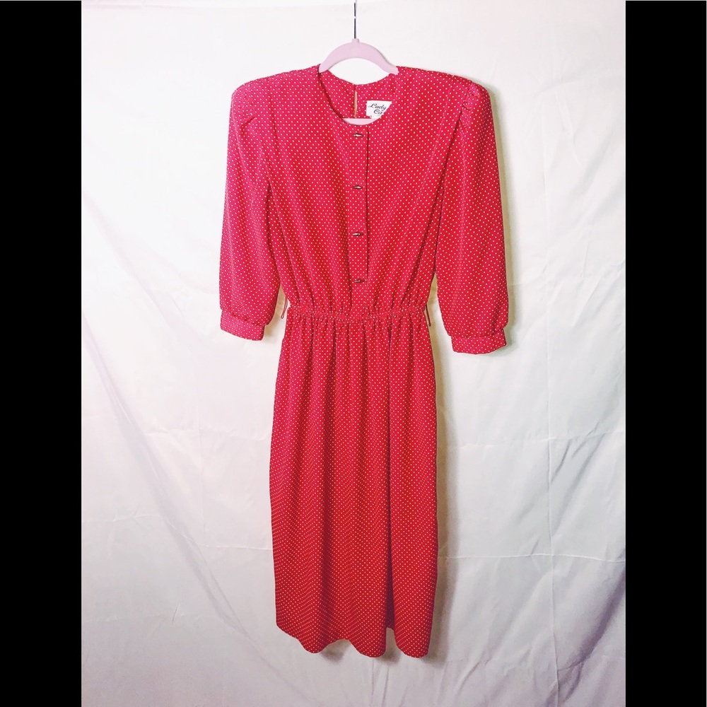 Vintage red polka dot dress 1980’s